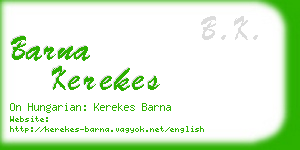 barna kerekes business card